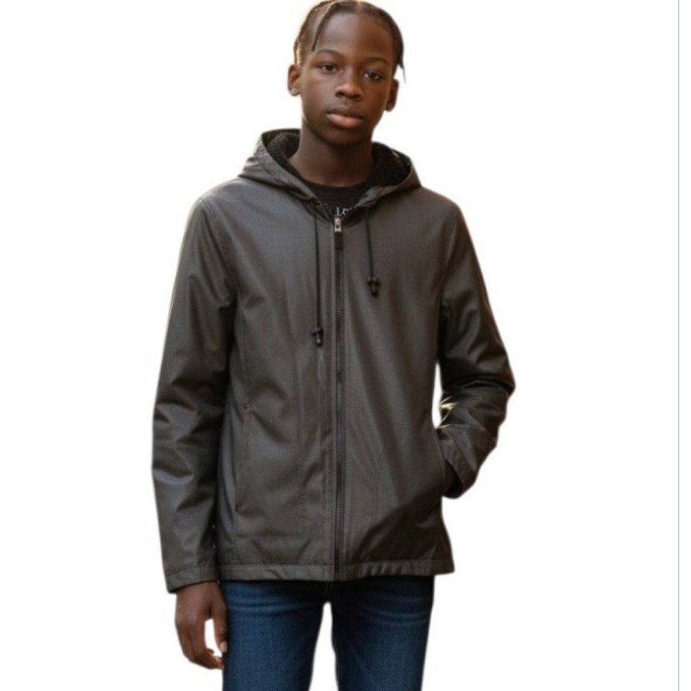 Utex Design Mens Hooded Jacket Zipper Front Drawstring Medium